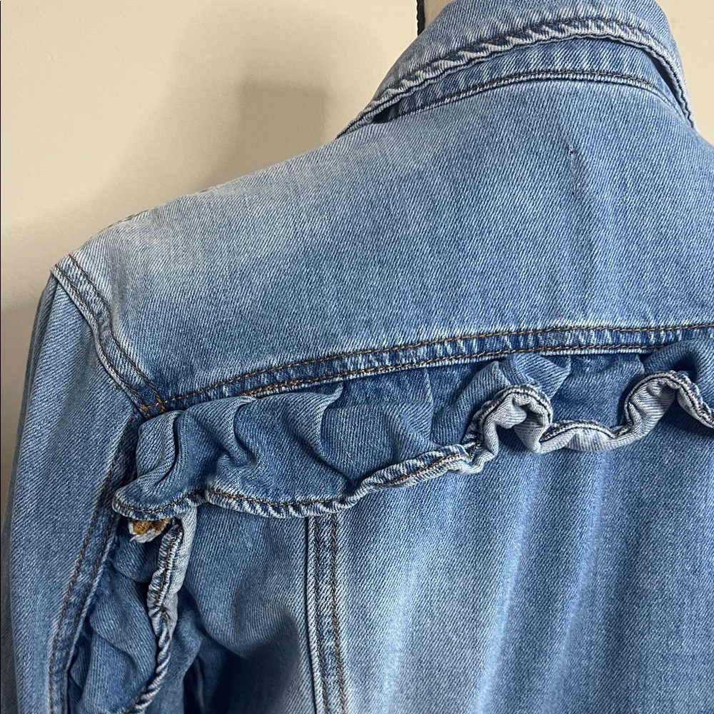 👖↖️💈Ruffled Denim Jacket - Picture 4 of 8